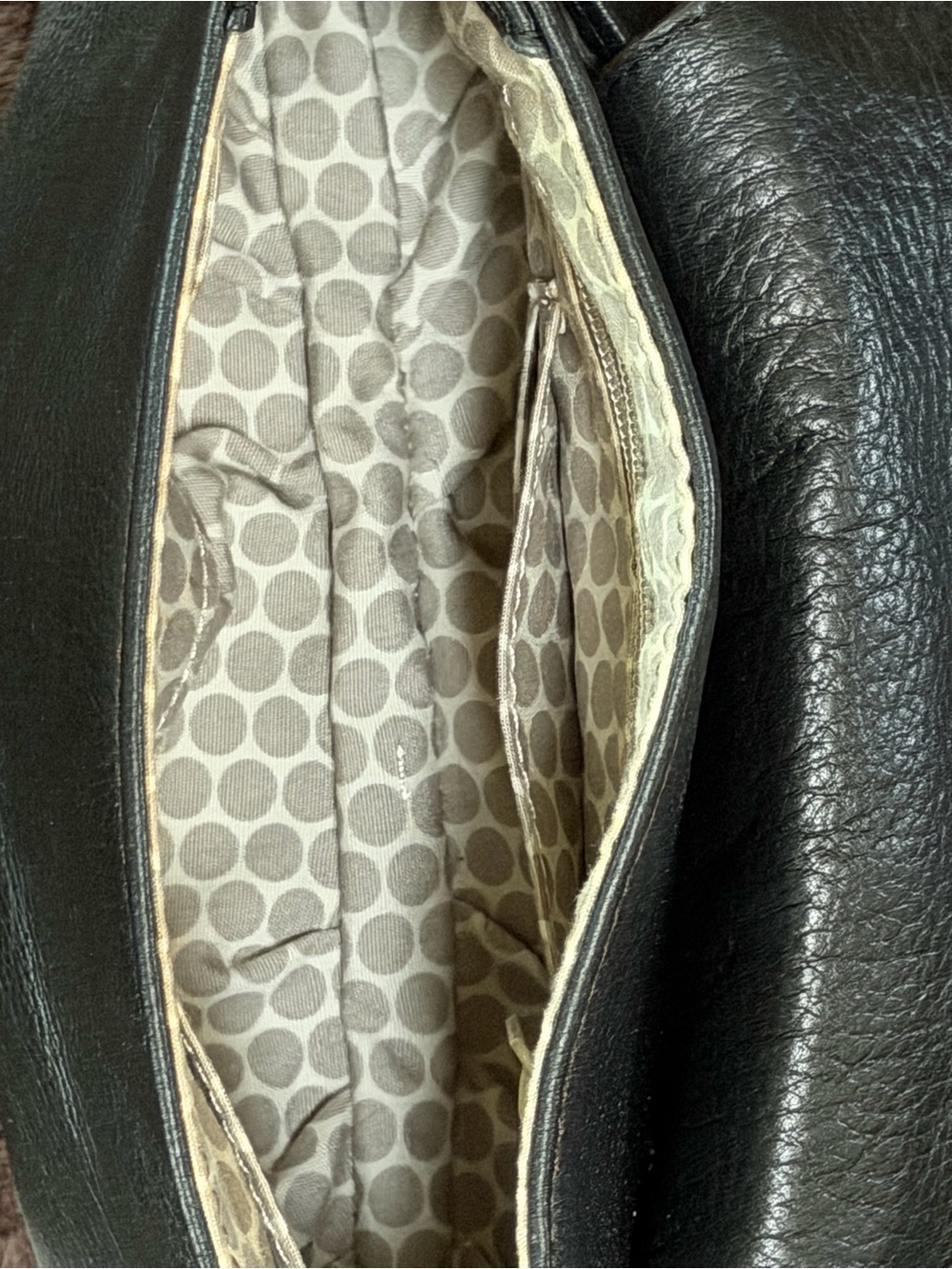 Brighton Glossy Croc-Embossed Brown Crossbody Bag with Tassel - Picture 7 of 8